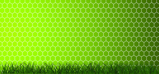 Goal net texture for ball in goal. Soccer ball or football net pattern. Green football grass field. Vector background banner. wk, ek play model. Sport finale or school, sports. 2021 © MarkRademaker