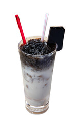 Fototapeta na wymiar Grass jelly with soy milk drinks ( Michael Jackson )