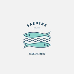 Sardine and mackerel logo template. Fish Logo vector illustration design.