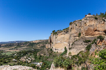 Beautiful and old city of Ronda , in South of Spain province of Malaga - Andalucía. The town is situated on two hills divided by a deep ravine containing the Grande River. Touristic travel destination