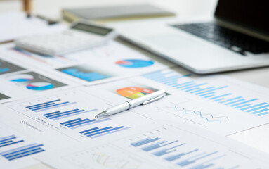 financial report accounting concept with graphs and charts