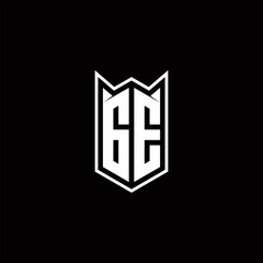 GE Logo monogram with shield shape designs template