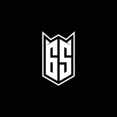 GS Logo monogram with shield shape designs template