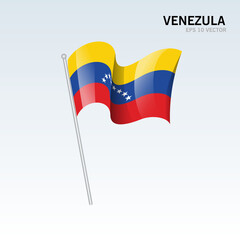 Venezula waving flag isolated on gray background