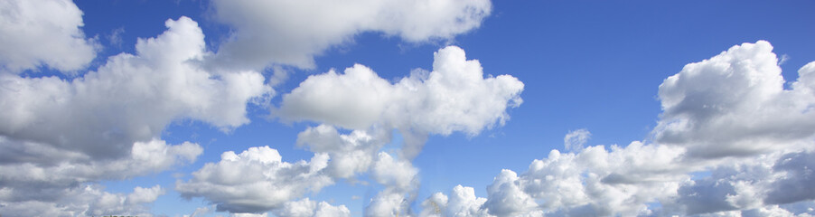 Clouds and blue sky in sunny weather without wind, summer outside, the weather is very warm for walks and picnics