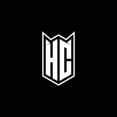 Fototapeta premium HC Logo monogram with shield shape designs template