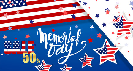 Memorial Day honor with USA Vector illustration