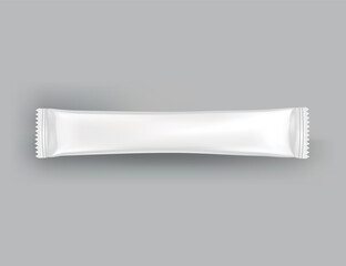 Packaging mockup or pouch template. Realistic glossy blank of doy pack, sugar stick, candy pack or cosmetic product package. Plastic pack template ready for branding