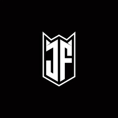 JF Logo monogram with shield shape designs template