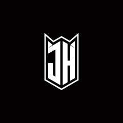 JH Logo monogram with shield shape designs template