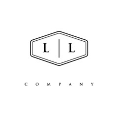 initial LL logo design vector