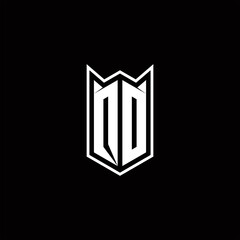 QD Logo monogram with shield shape designs template