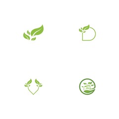Logos of green Tree leaf ecology
