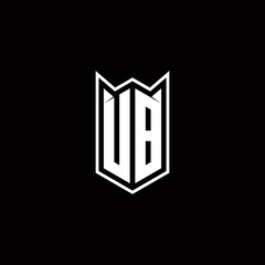 UB Logo monogram with shield shape designs template