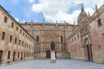 View at the patio de escuelas, central University plaza with Salamanca Museum and University of...