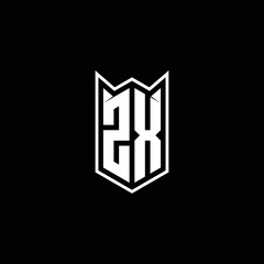 ZX Logo monogram with shield shape designs template