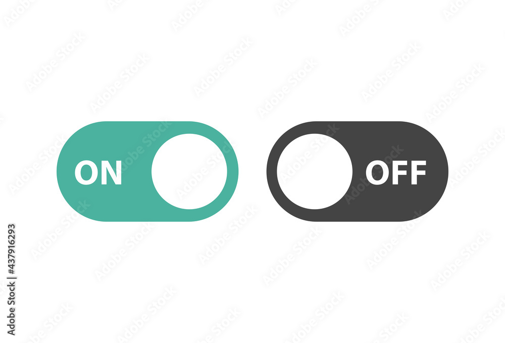 Poster on off switch icon. power symbol for user interface. toggle flat design for apps.