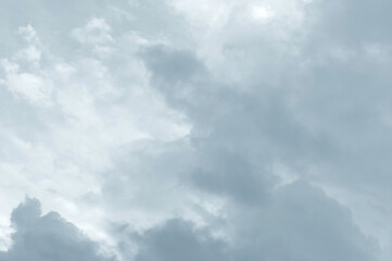 Black sky with white cloud. Dark background before Rainstorm.