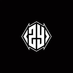 ZY Logo monogram with shield shape designs template
