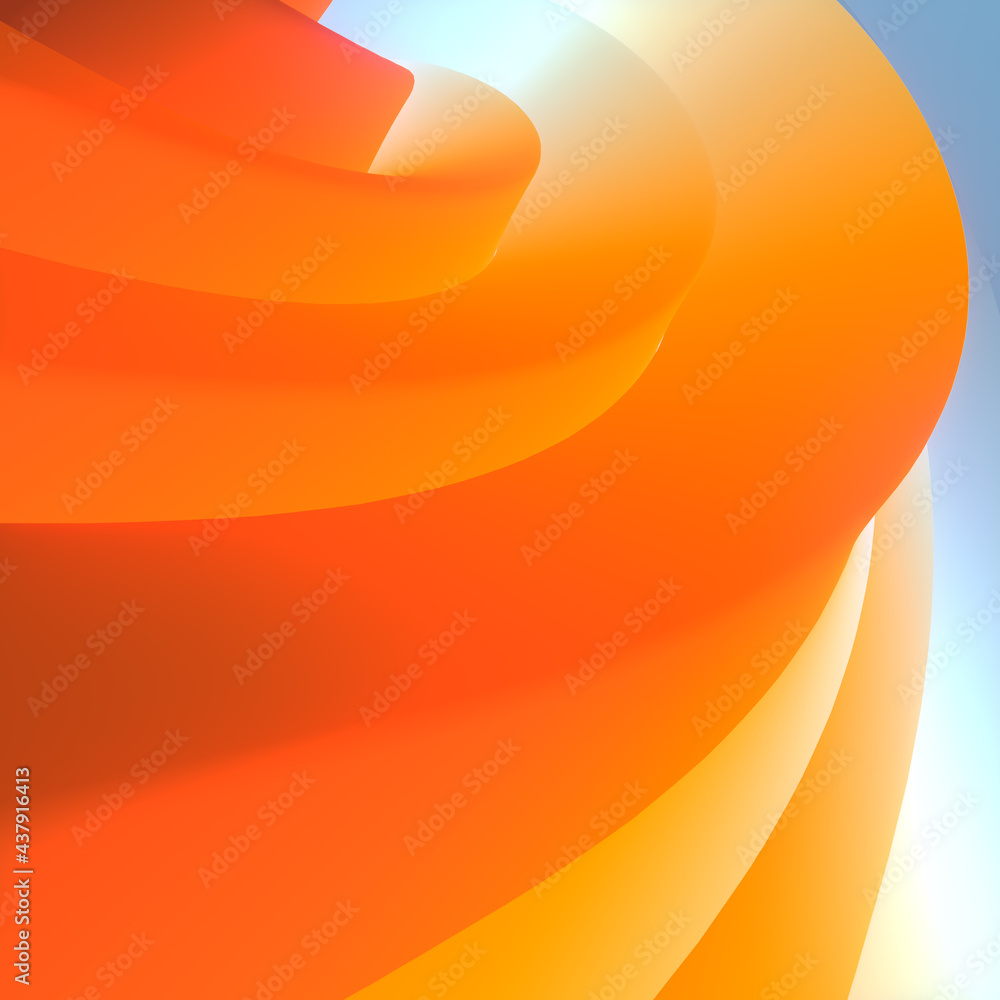 Leinwandbilder 3d rendering digital illustration of fluid shapes with rainbow gradient. modern design template. abs