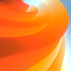 3d rendering digital illustration of fluid shapes with rainbow gradient. Modern design template. Abstract art background