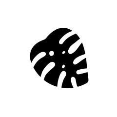 Monstera leaf vector sign isolated on white background. Simple cartoon flat design