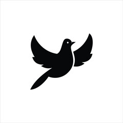 Pigeon Bird Vector Flying Animal Silhouette Graphic Design Mascot or Flat Icon  