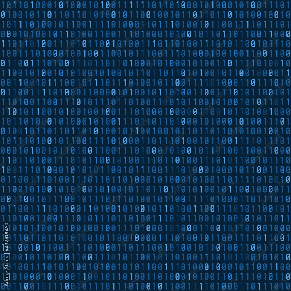 Wall mural binary code seamless vector texture. vector background.