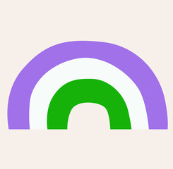 Genderqueer  rainbow flag on the beige isolated background. Pride LGBTQ month. 