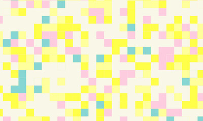 Abstract square pixel mosaic colorful background geometric seamless pattern in pastel colors. 8 bit