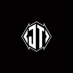 JT Logo monogram with shield shape designs template