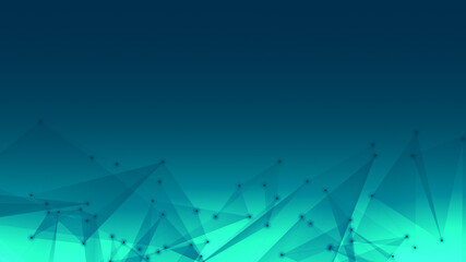 Abstract technology and science polygonal space low poly dark background Tone blue with connecting dots and lines.