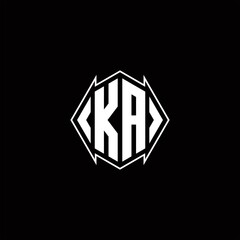 KA Logo monogram with shield shape designs template