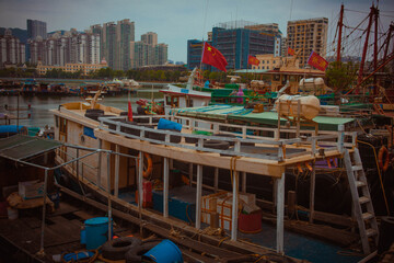Fototapeta na wymiar Fishing port in Shenzhen