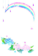 紫陽花の暑中見舞い　縦