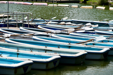 Some rowing boats at Shinobazu pond.