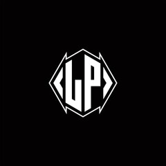 Fototapeta premium LP Logo monogram with shield shape designs template