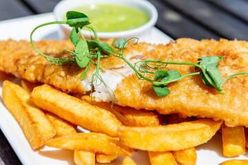 Fish and Chips with peas
