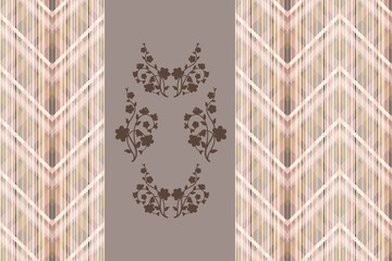 Vector seamless geometric pattern in pastel brown colors for pastel linen fabric design.