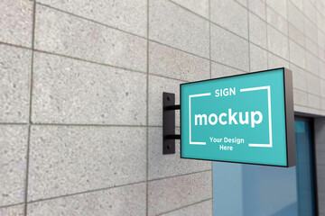 Fototapeta premium Wall Mount Sign Mockup