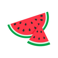 Watermelon vector. red fruit cut into pieces with seeds inside Refreshing food in the summer
