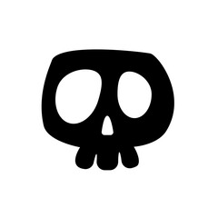 Bone vector. Skull shadow from ghost skeleton in scary graveyard on Halloween.