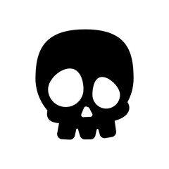 Bone vector. Skull shadow from ghost skeleton in scary graveyard on Halloween.