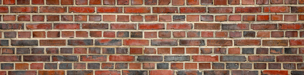 texture of old grunge red brick wall background