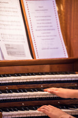 Stockholm Sweden Sheet music on a church organ