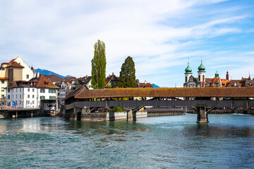 Bridge in center of Lucerne, Switzerland
