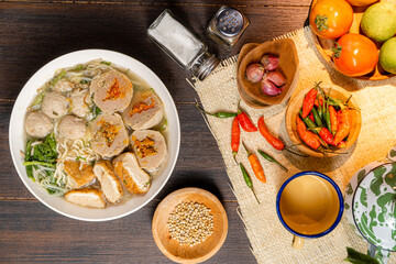 Bakso or baso is an Indonesian meatball, Its texture is similar to the Chinese beef ball, fish...