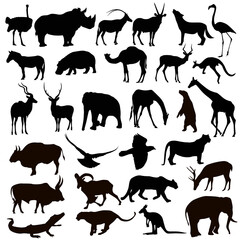 set of animal silhouette