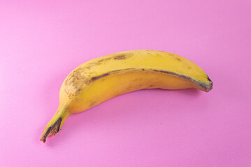 Banana on the pink background