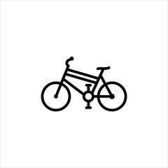 Icon Of The Electric Bike Line In A Simple Style. A Bicycle Powered By An Electric Motor And A Battery. Vector sign in a simple style, isolated on a white background.